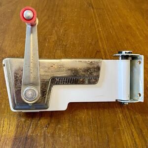 Vintage Swing Away Wall Mount Handy Can Opener 1950's Bracket Rare Red Knob